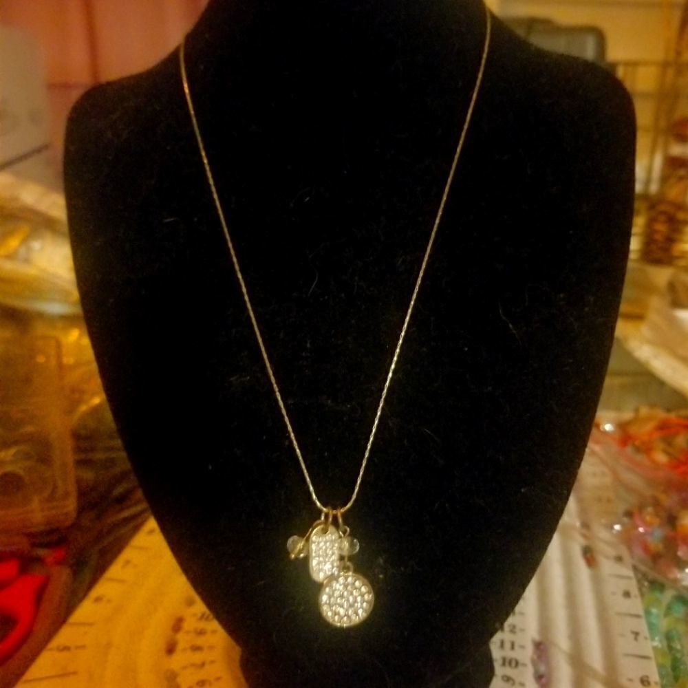 NY rusted gold necklace